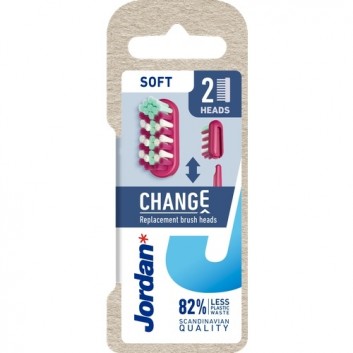 Jordan Change Soft Wymienne końcówki do szczoteczki, 2 sztuki