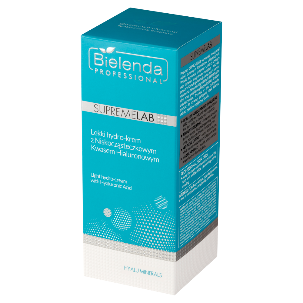 Bielenda Professional Supremelab Hyalu Minerals, lekki hydro-krem z niskocząsteczkowym kwasem hialuronowym, 50 ml