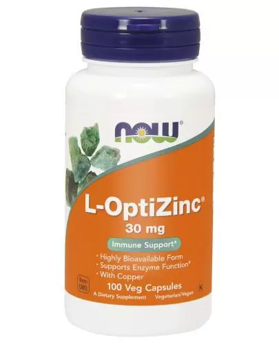 NOW Foods L-OptiZinc 30 mg (cynk z miedzią) 100 kapsułek zdjęcie