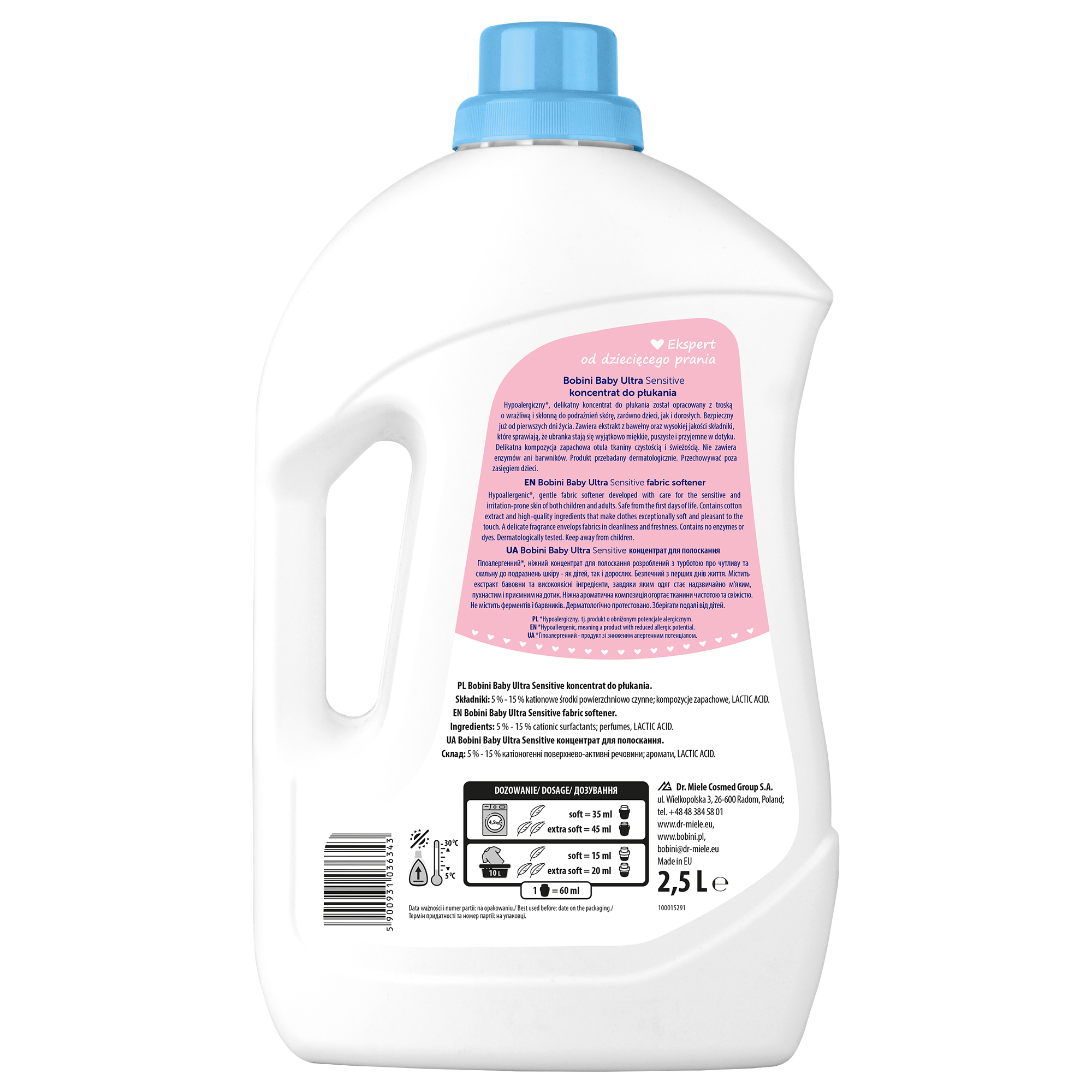 Bobini Baby koncentrat do płukania ubranek, 2,5 l