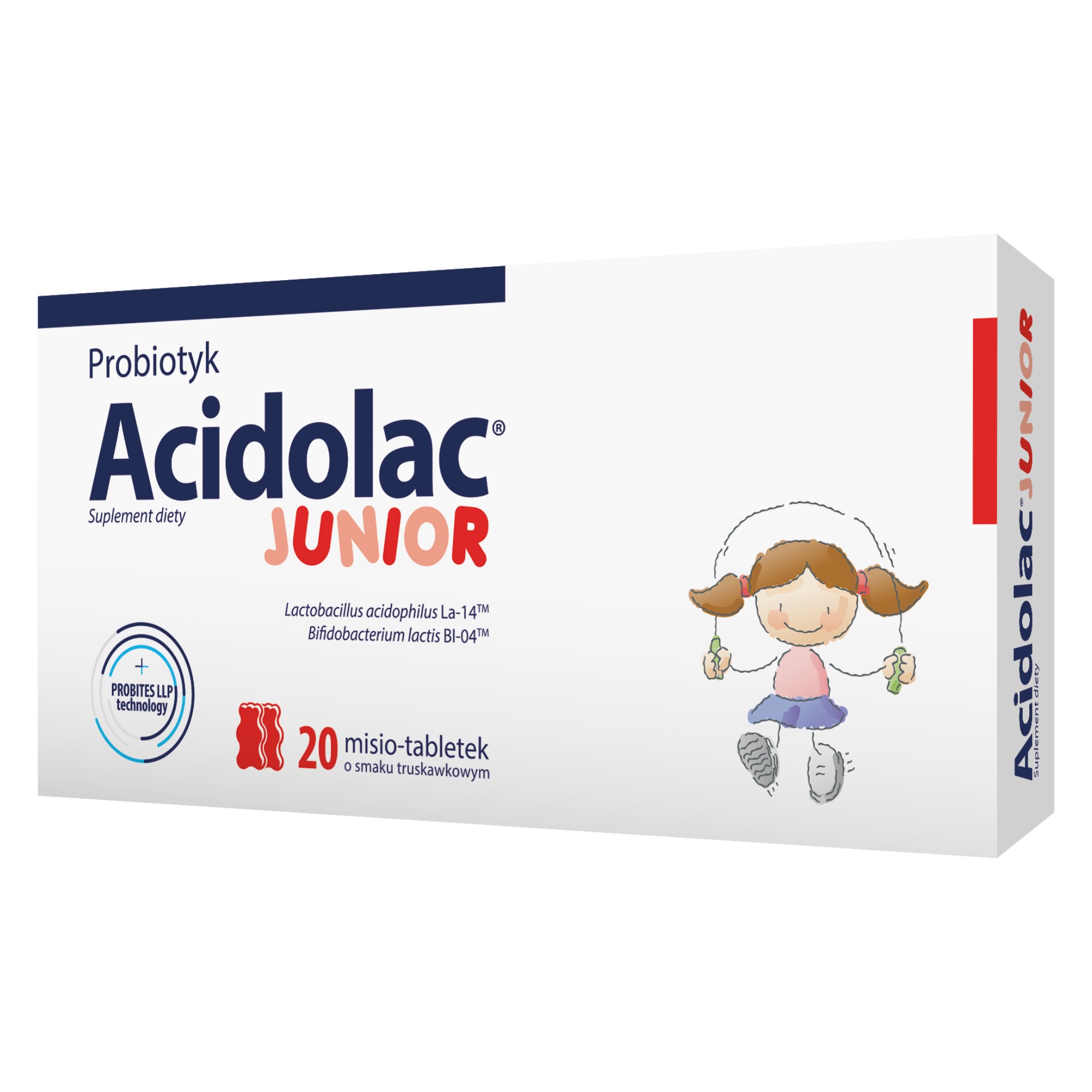Acidolac Junior o smaku truskawkowym 20 misio-tabletek zdjęcie