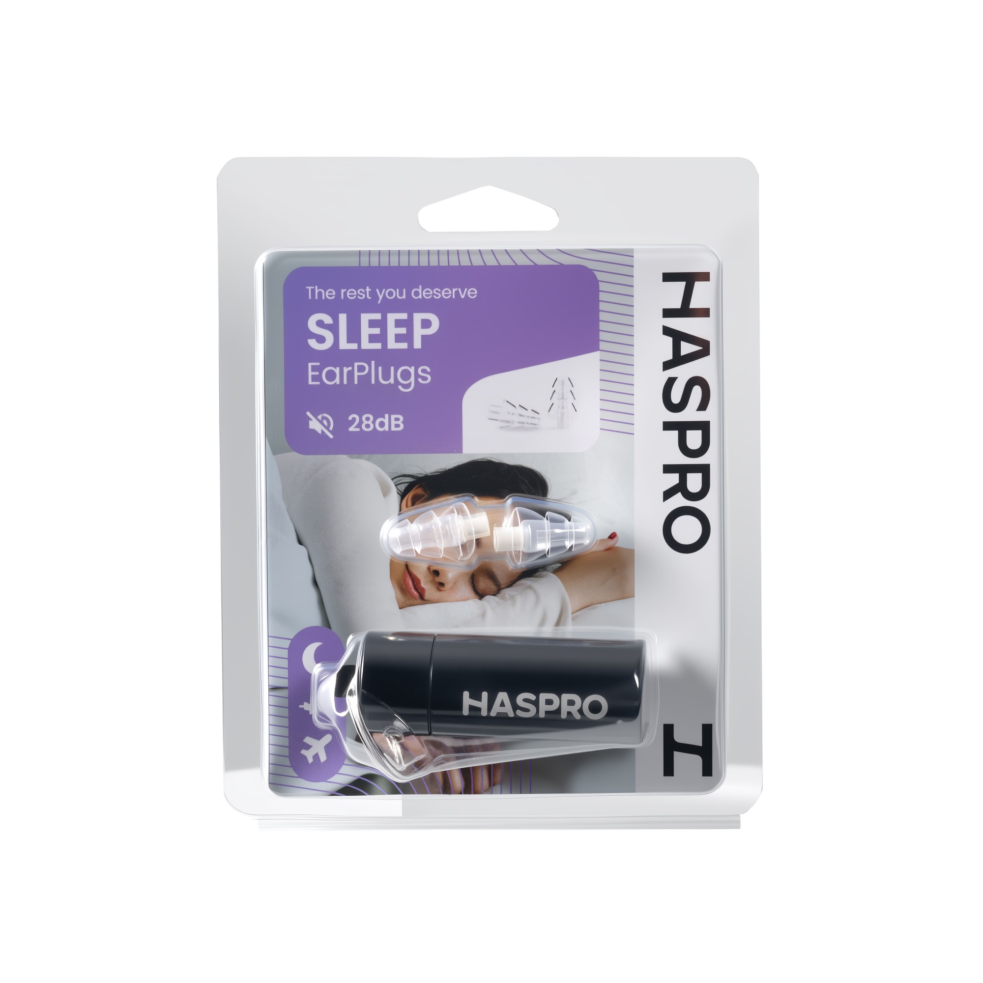 Haspro Sleep Earplugs Zatyczki do uszu do spania i odpoczynku - 1 para 