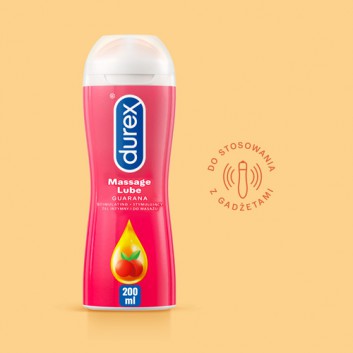 DUREX PLAY MASSAGE 2w1 Stymulujący nawilżający żel intymny do masażu z pobudzającą Guaraną, 200 ml