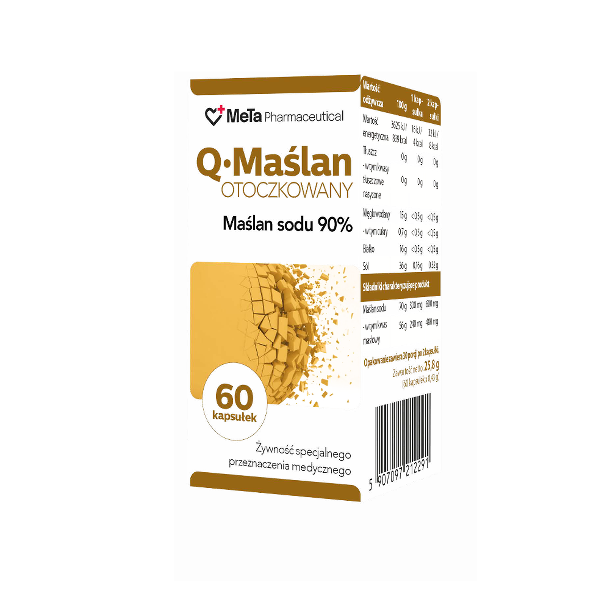 Q-Maślan otoczkowany Maślan sodu 90%, 60 kapsułek
