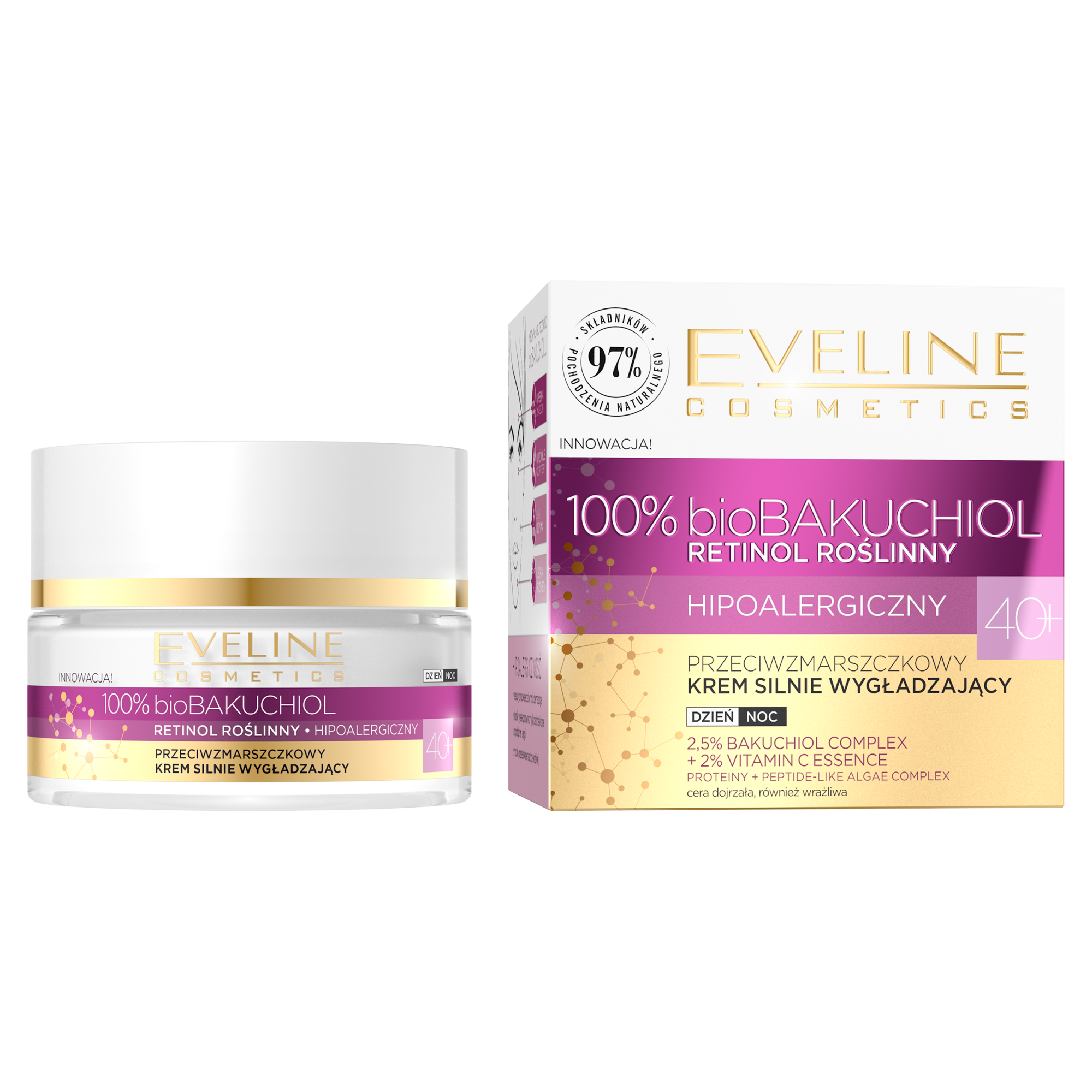 Eveline BioBakuchiol przeciwzmarszczkowy krem silnie wygładzający 40+ 50 ml zdjęcie