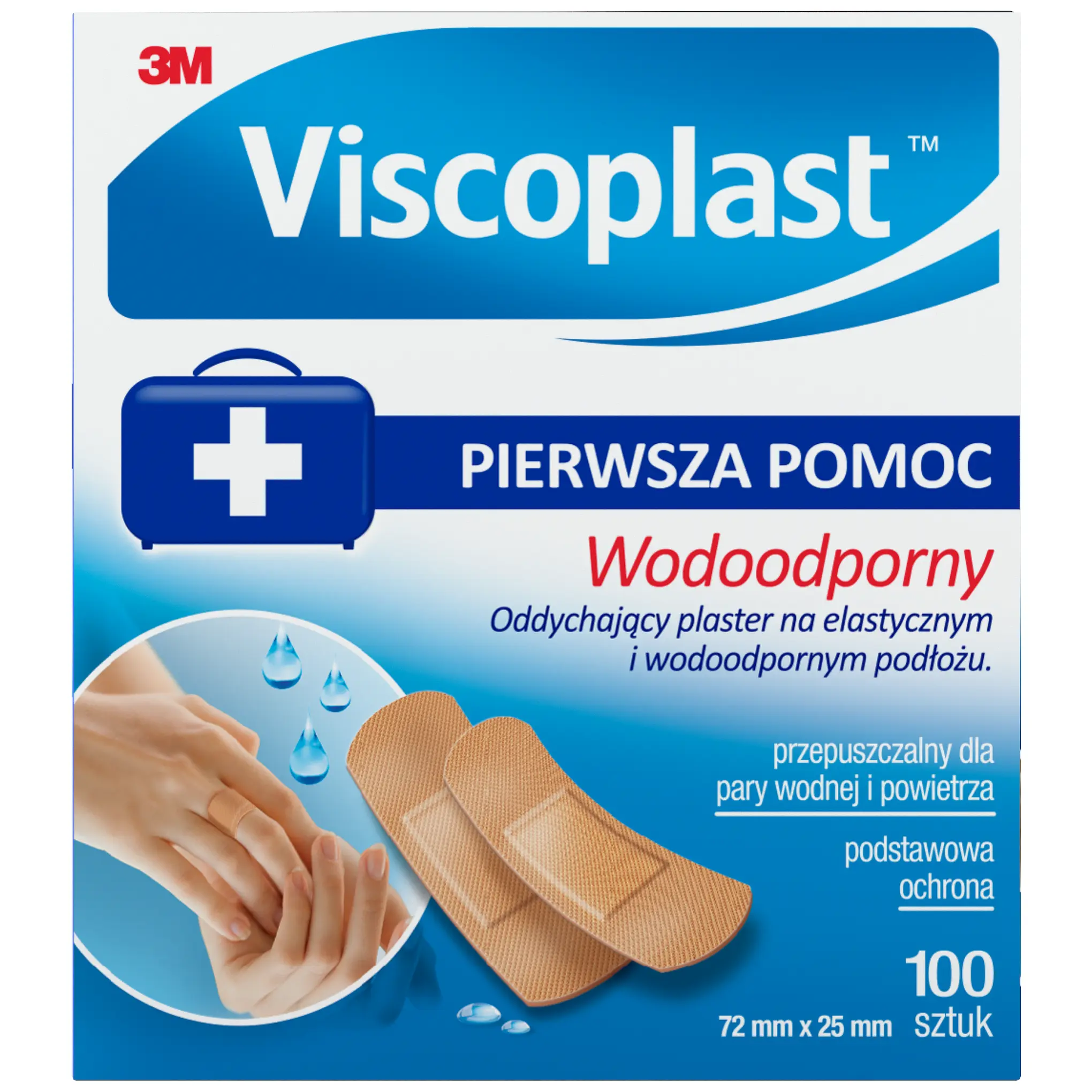 Plastry Wodoodporny 72mm x 25mm 100 sztuk Viscoplast