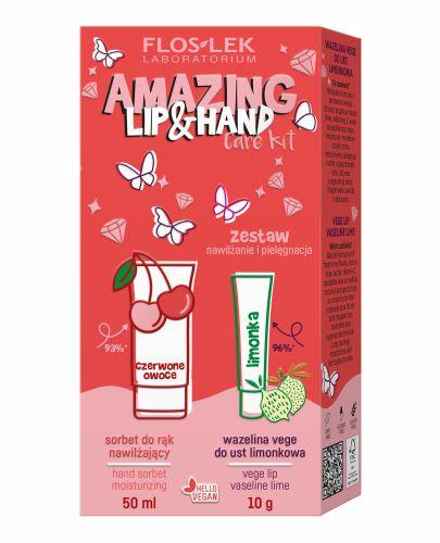 FLOSLEK Zestaw nawilżenie i pielęgnacja  
Sorbet do rąk nawilżający, 50 ml  
Wazelina vege do ust limonkowa, 10 g zdjęcie