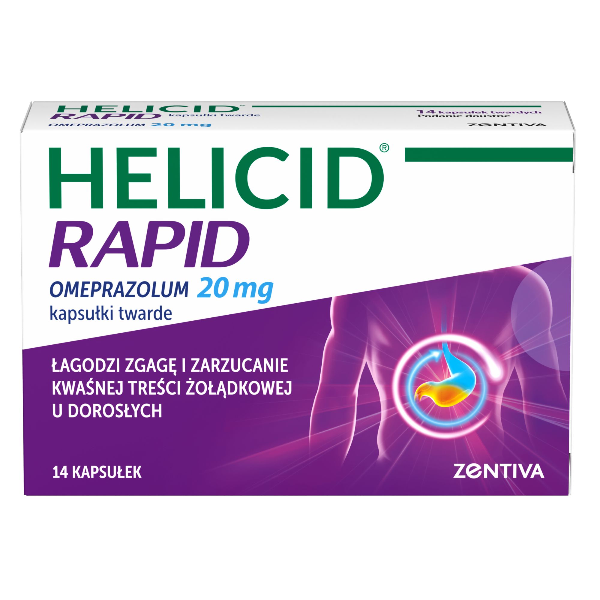 Helicid Rapid, 20 mg, kapsułki, 14 sztuk zdjęcie