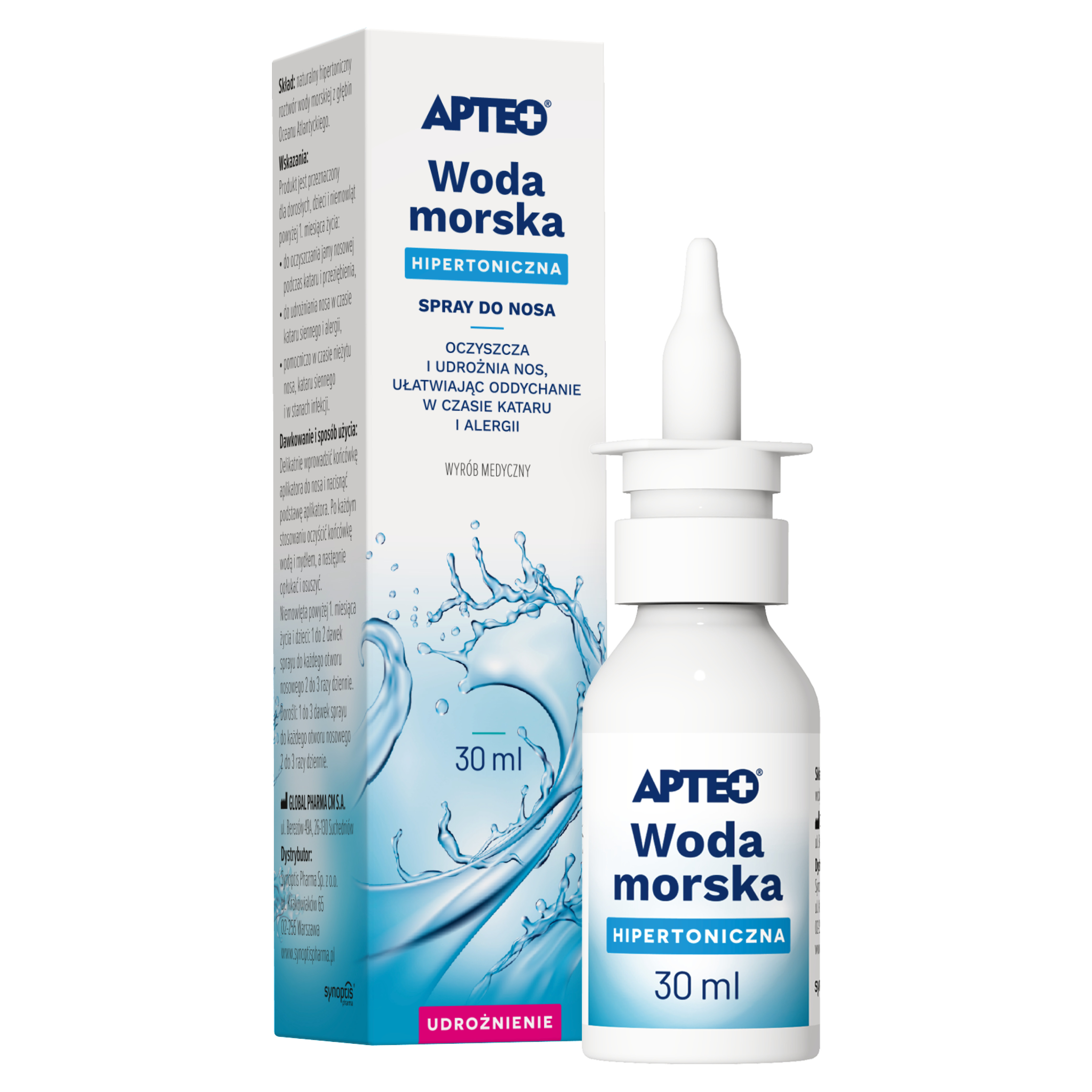 Apteo Hipertoniczna woda morska 30 ml zdjęcie