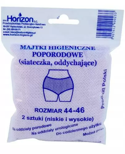 Horizon majtki siatkowe higieniczne poporodowe rozmiar 44-46 2 sztuki zdjęcie