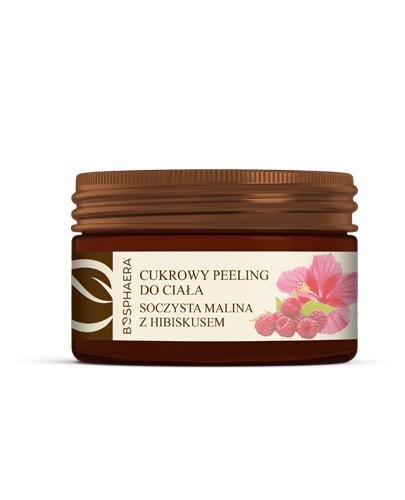 BOSPHAERA Cukrowy peeling do ciała Soczysta malina z hibiskusem - 200 g. Do każdego rodzaju skóry. zdjęcie