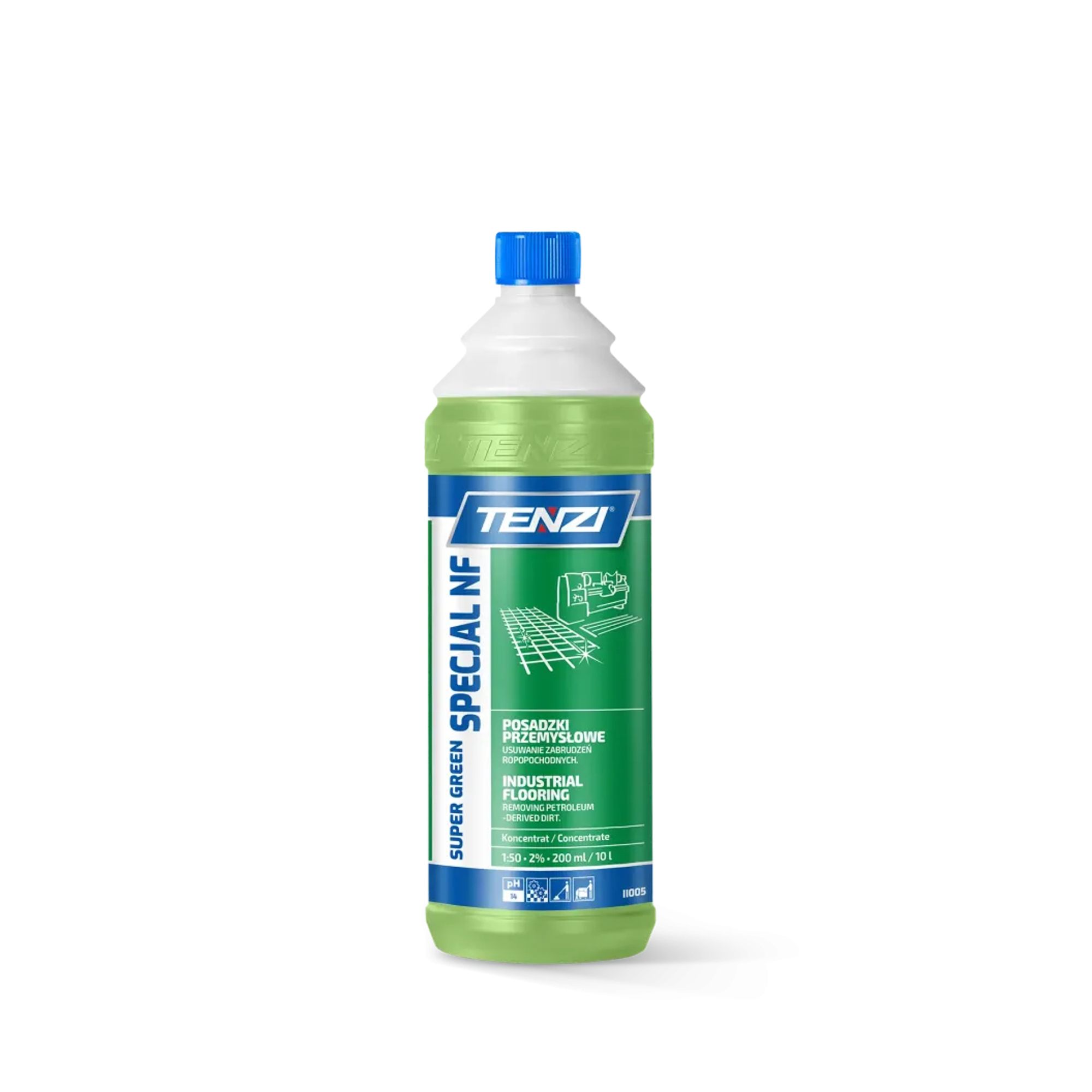 Tenzi Super Green Specjal NF Płyn do mycia posadzek warsztatowych, 1 litr zdjęcie