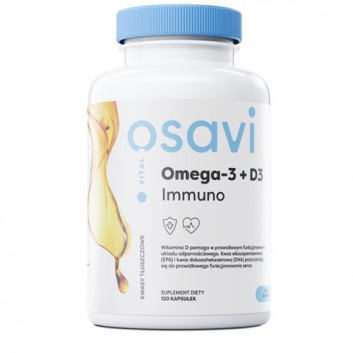 Omega-3 + D3 Immuno cytryna, 120 kaps., cena, wskazania, właściwości