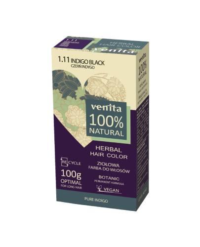 Venita Herbal Hair Color, ziołowa farba do włosów, 1.11 Czerń Indygo, 100 g zdjęcie
