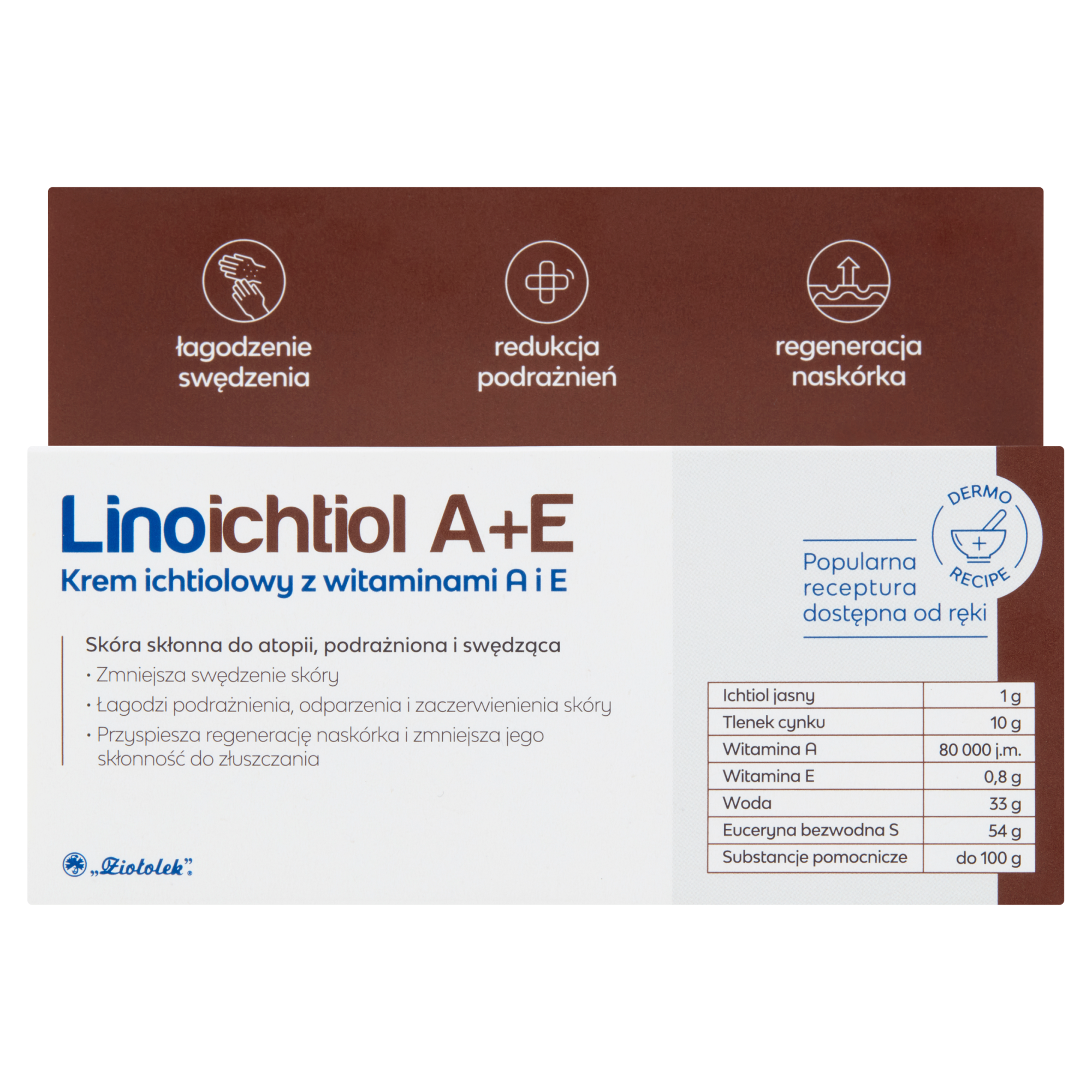 Linoichtiol A+E krem ichtiolowy z witaminami A i E 50 g zdjęcie