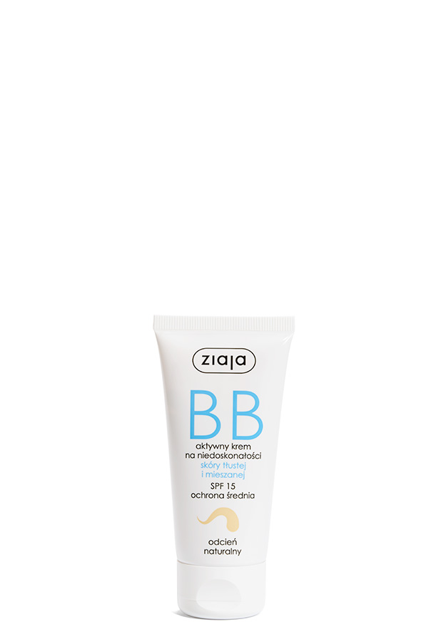 Ziaja BB aktywny krem na niedoskonałości SPF15 do skóry tłustej i mieszanej odcień naturalny 50 ml zdjęcie