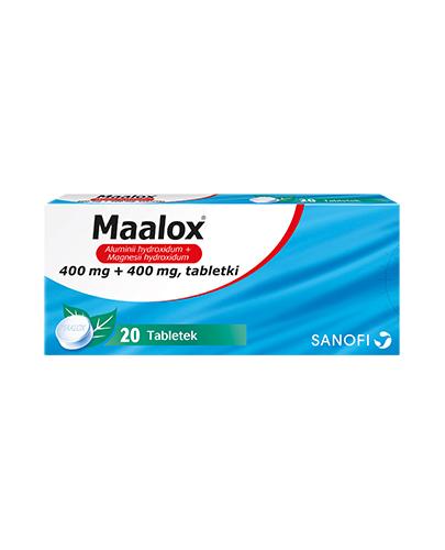 Maalox 400 mg + 400 mg, 20 tabletek do żucia lub ssania zdjęcie