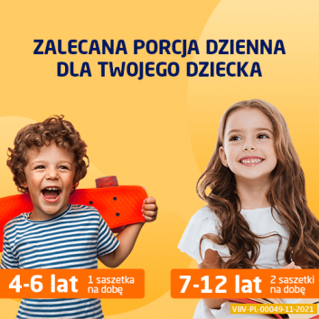 Vibovit Junior smak pomarańczowy dla dzieci 4-12 lat 44 saszetki