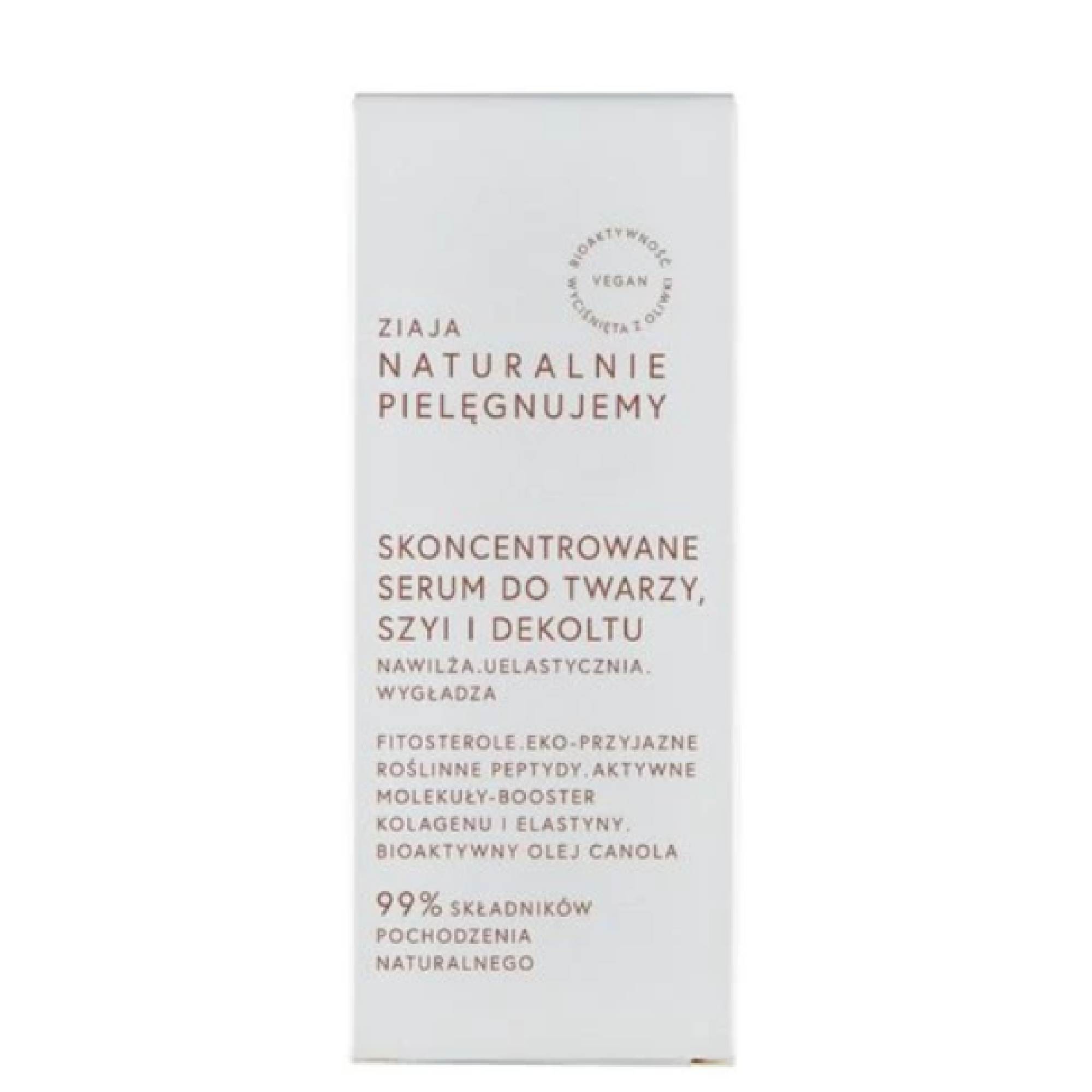 Ziaja Naturalnie Pielęgnujemy, Skoncentrowane Serum do twarzy, szyi i dekoltu, 30 ml zdjęcie