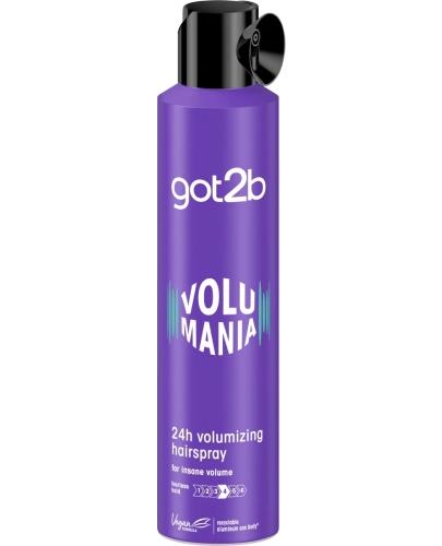 Got2b Volumania Lakier do włosów dodający objętości - 300 ml - wskazania: idealny do stylizacji włosów, dodaje objętości, utrwala fryzurę; właściwości: lekka formuła, nie obciąża włosów, łatwo się wyczesuje. zdjęcie