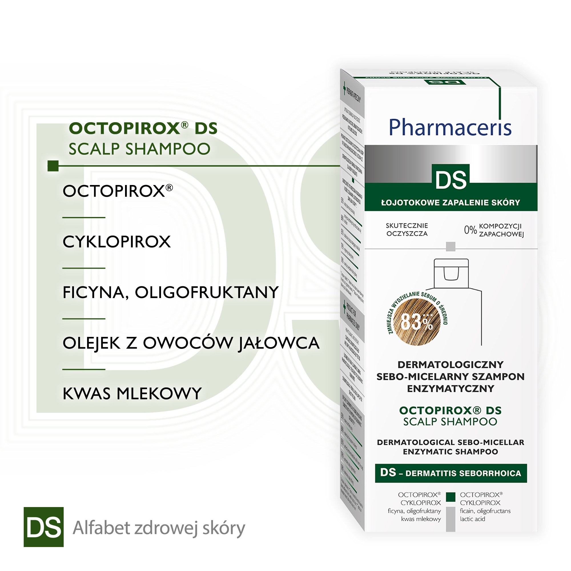 Pharmaceris Octopirox DS Szampon dermatologiczny sebo-micelarny enzymatyczny, 125 ml