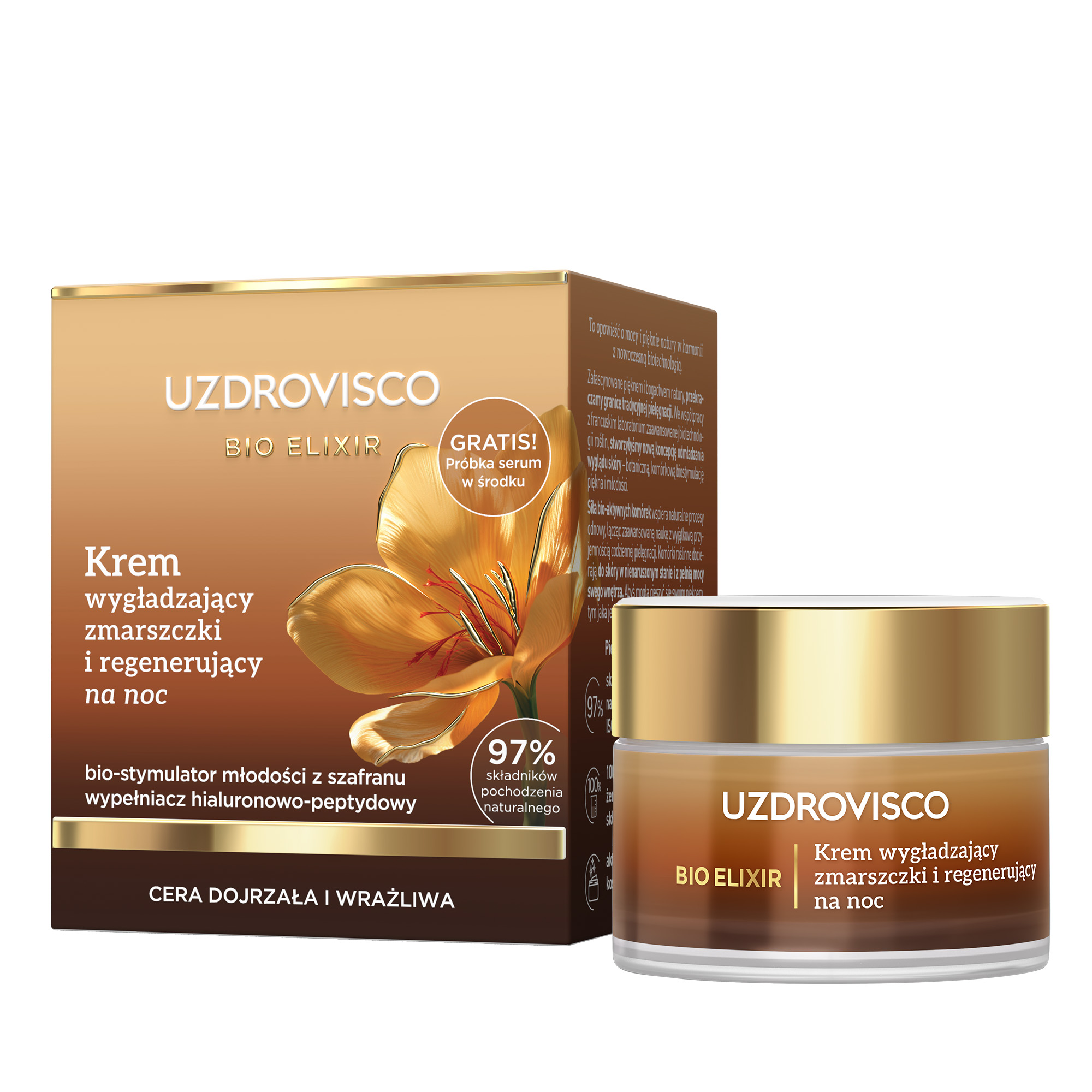 Uzdrovisco Bio Elixir Krem wygładzający zmarszczki i regenerujący na noc, 50 ml zdjęcie