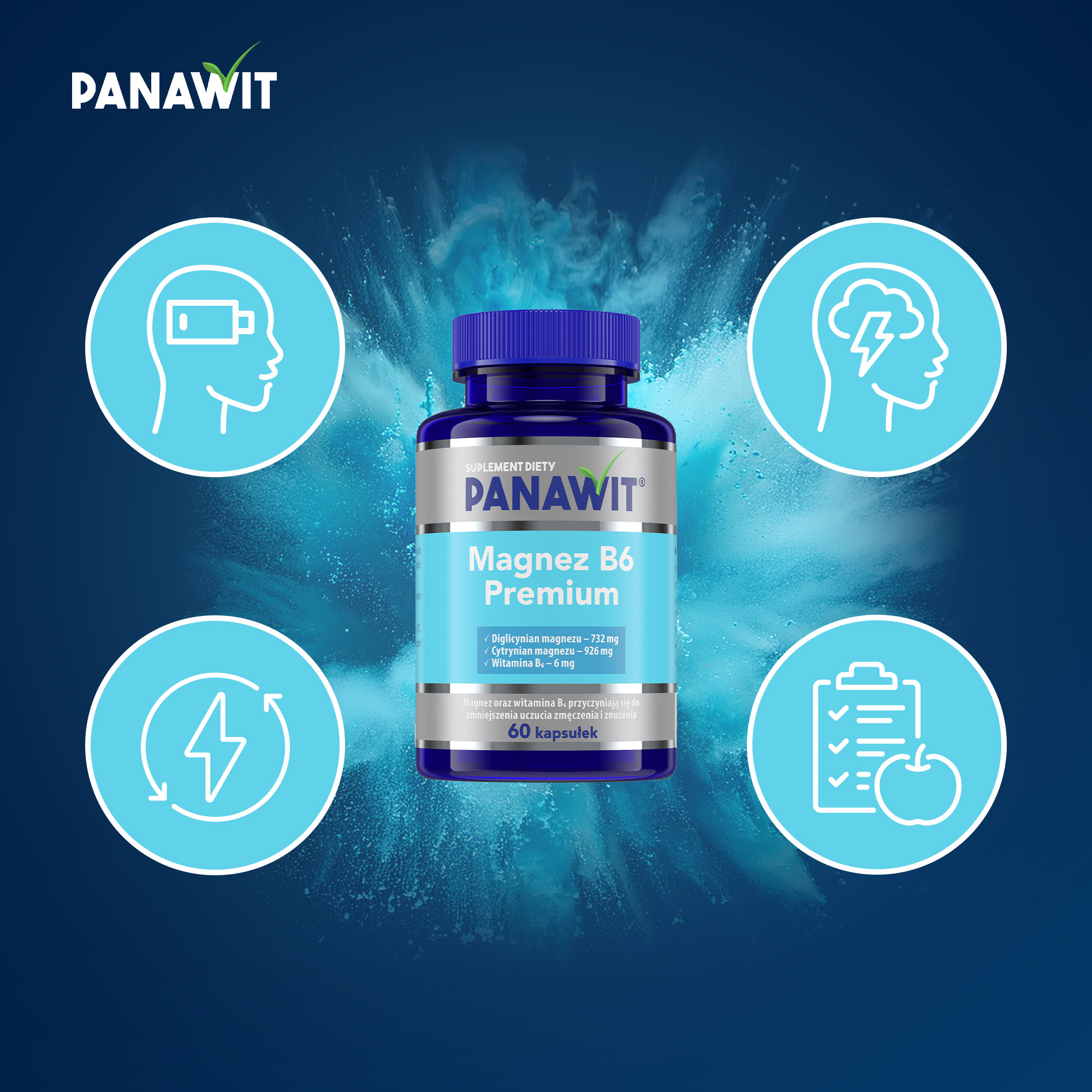 Panawit Magnez B6 Premium, kapsułki, 60 sztuk