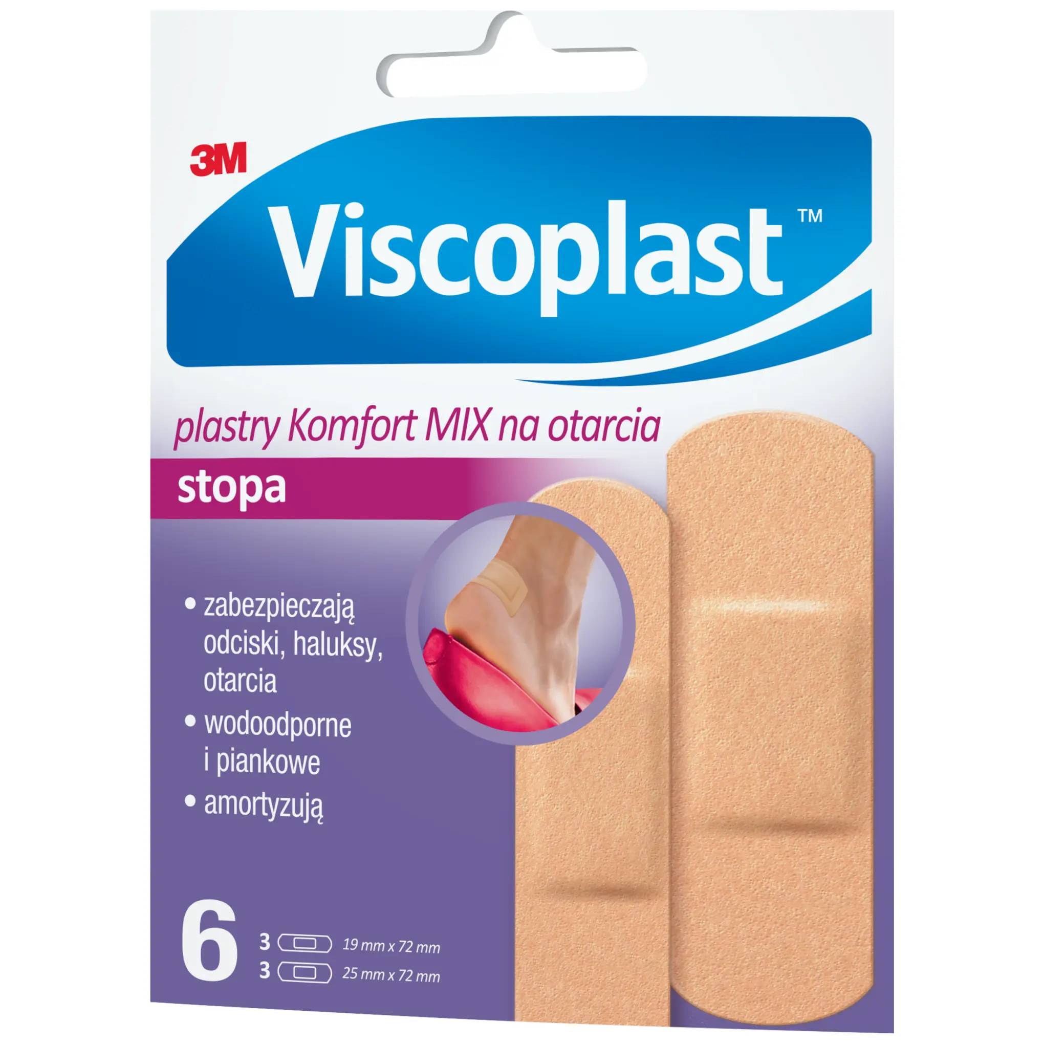 Viscoplast plastry komfort Mix na otarcia 6 sztuk zdjęcie