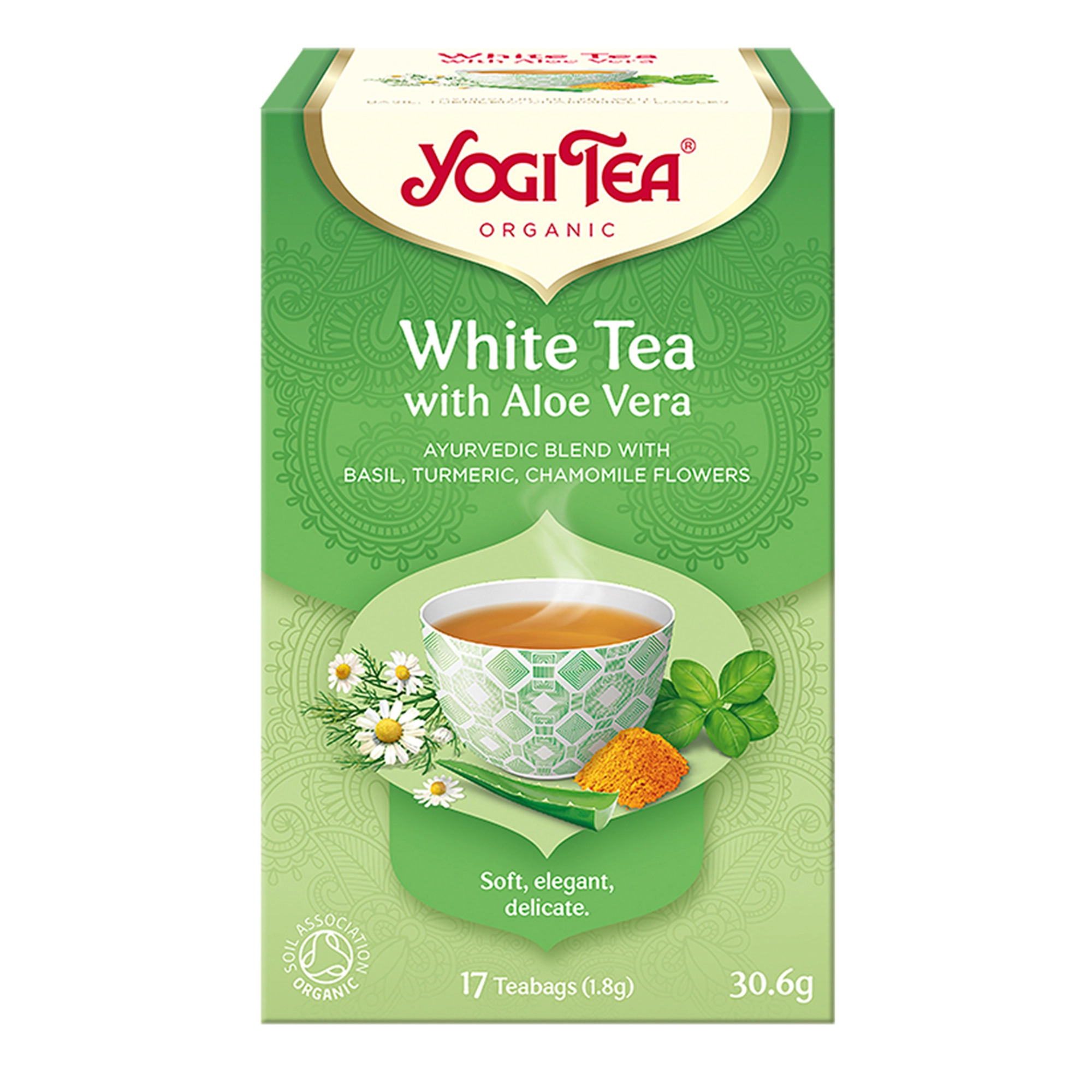 Yogi Tea Organic WHITE TEA WITH ALOE VERA Herbata biała z aloesem BIO - 17 sasz. zdjęcie