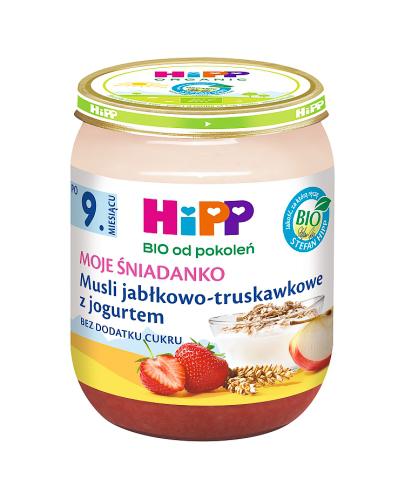 HIPP BIO MOJE ŚNIADANKO Musli jabłkowo-truskawkowe z jogurtem po 9 miesiącu - 160 g zdjęcie