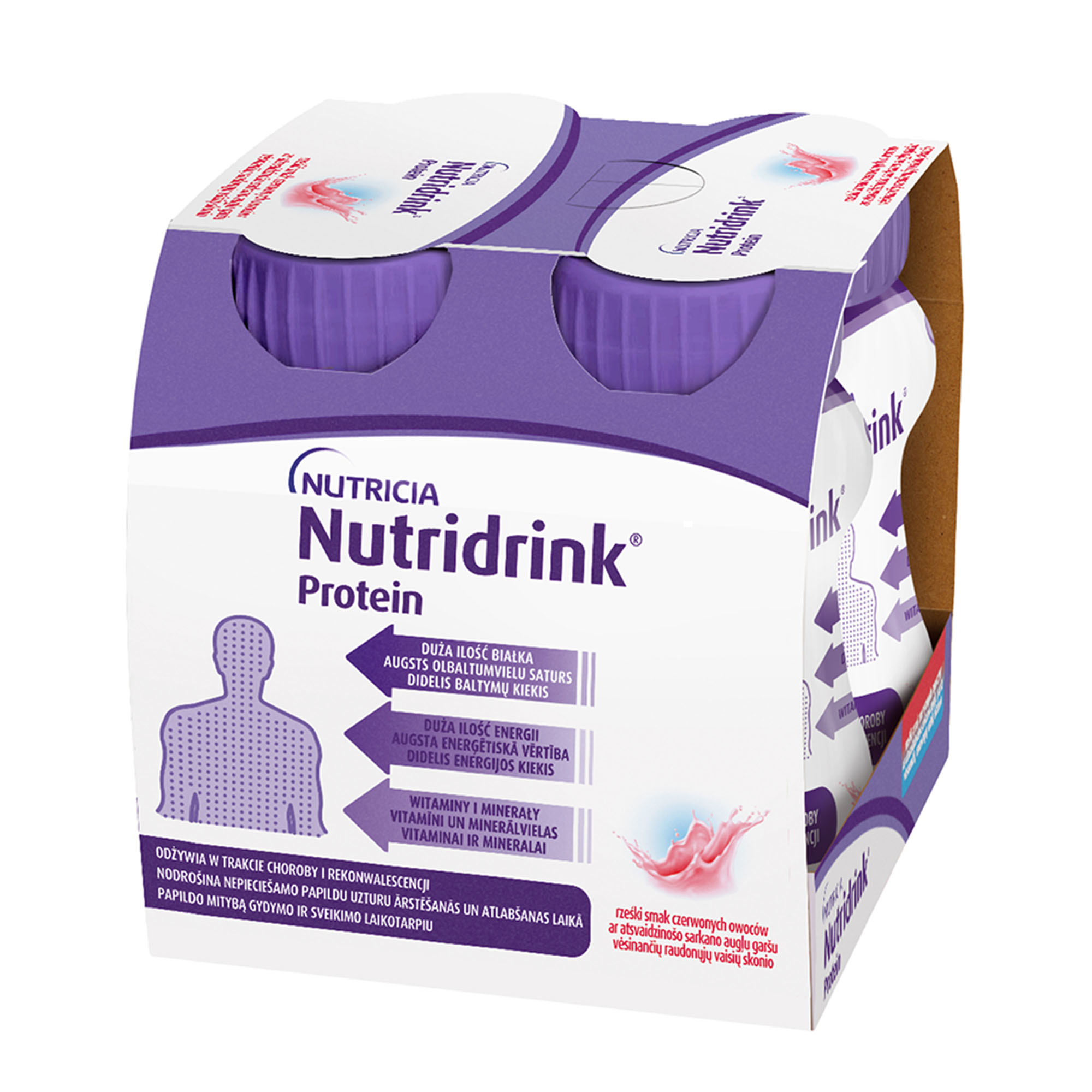 Nutridrink Protein, rześki smak czerwonych owoców, 4 x 125 ml zdjęcie