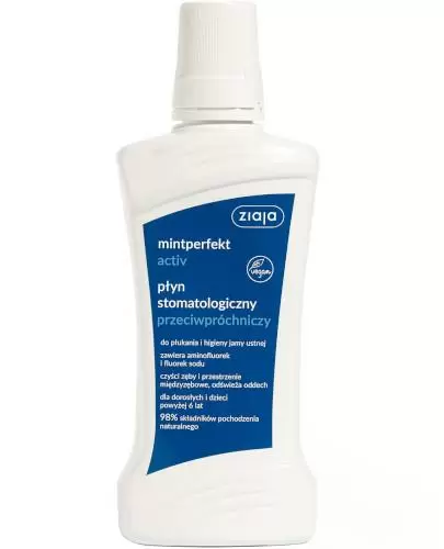 Ziaja MintPerfekt Activ płyn stomatologiczny przeciwpróchniczy 500 ml zdjęcie