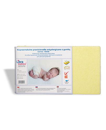 Libra babies Nieprzemakalne Prześcieradło z gumką 120 x 60 żólte, 1 szt. zdjęcie