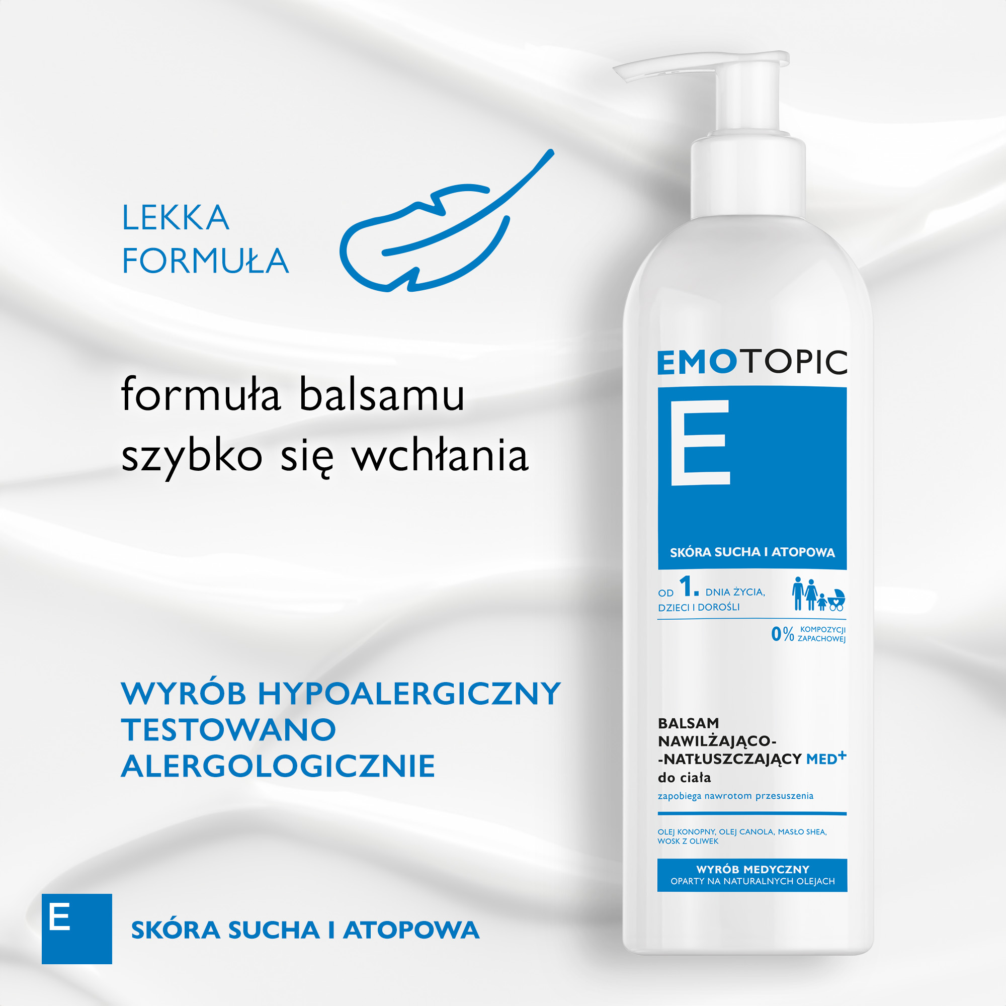 Emotopic balsam nawilżająco-natłuszczający MED+ do ciała do codziennego stosowania 190 ml