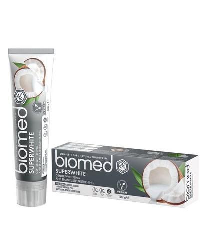 Biomed Superwhite pasta delikatnie wybiela i wzmacnia wrażliwe szkliwo 100 g zdjęcie