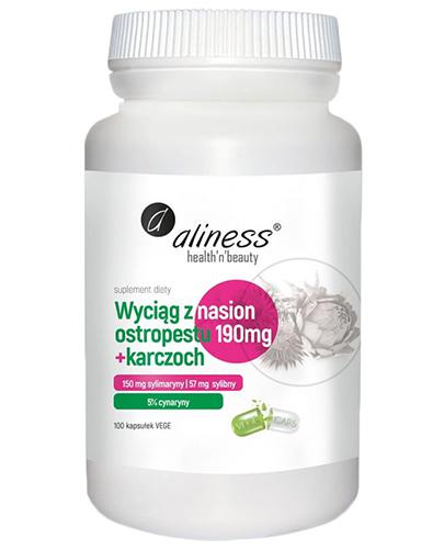 Aliness Wyciąg z nasion ostropestu 190 mg + karczoch - 100 kaps. - cena opinie, właściwości zdjęcie