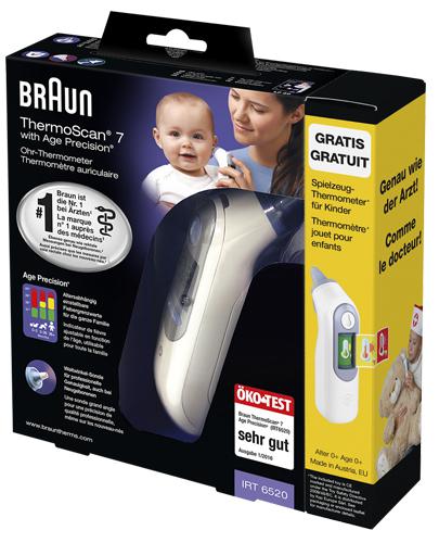 Braun, Termometr do ucha Braun IRT6520 Thermoscan 7 + Termometr zabawka IRT6520NOEEGP1, 1 sztuka zdjęcie