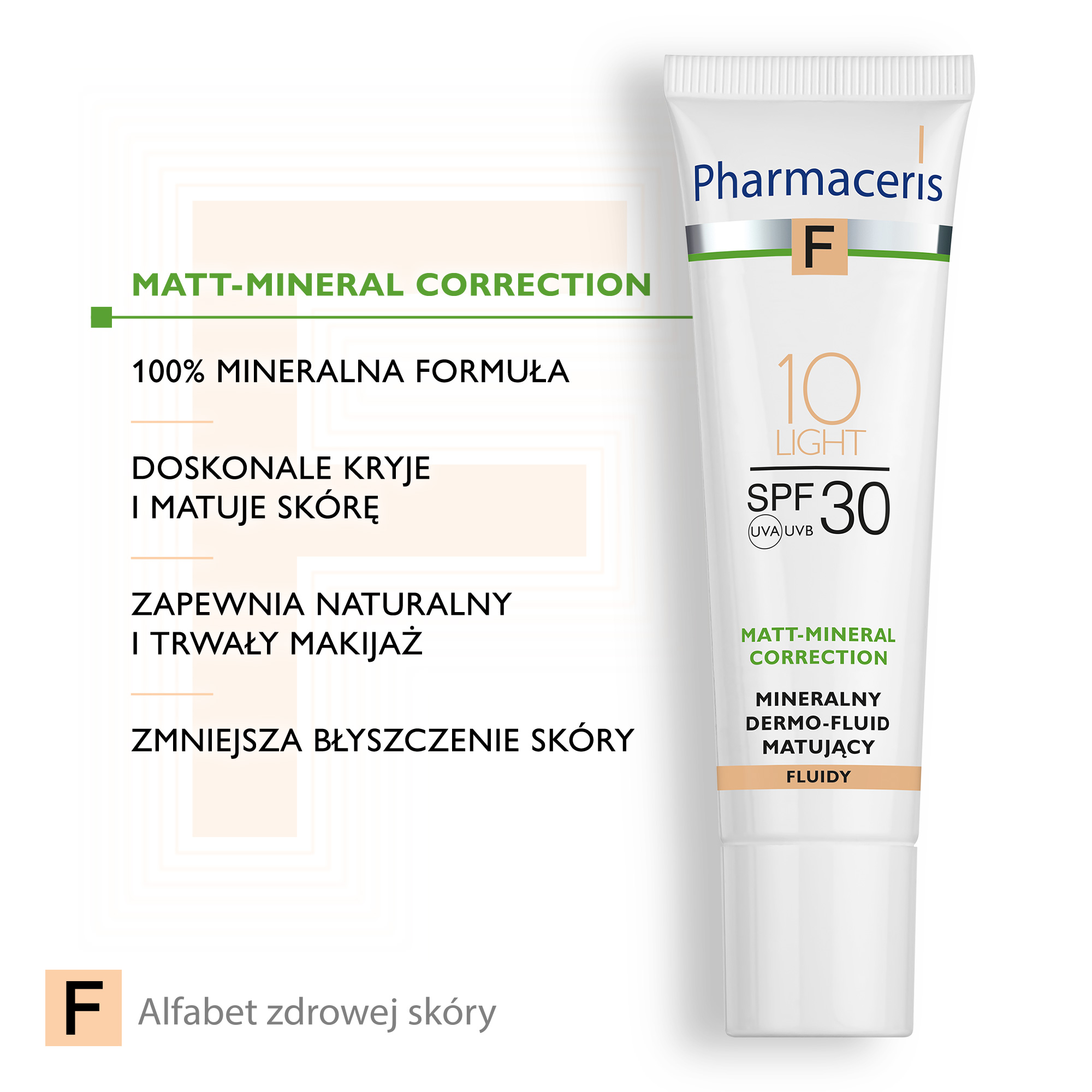 Pharmaceris F Mineralny dermo-fluid matujący Light 10, 30 ml 