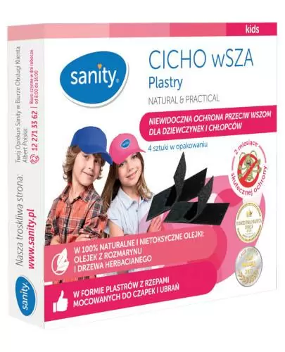 Sanity Cicho wSZA plastry na wszy 4 sztuki zdjęcie