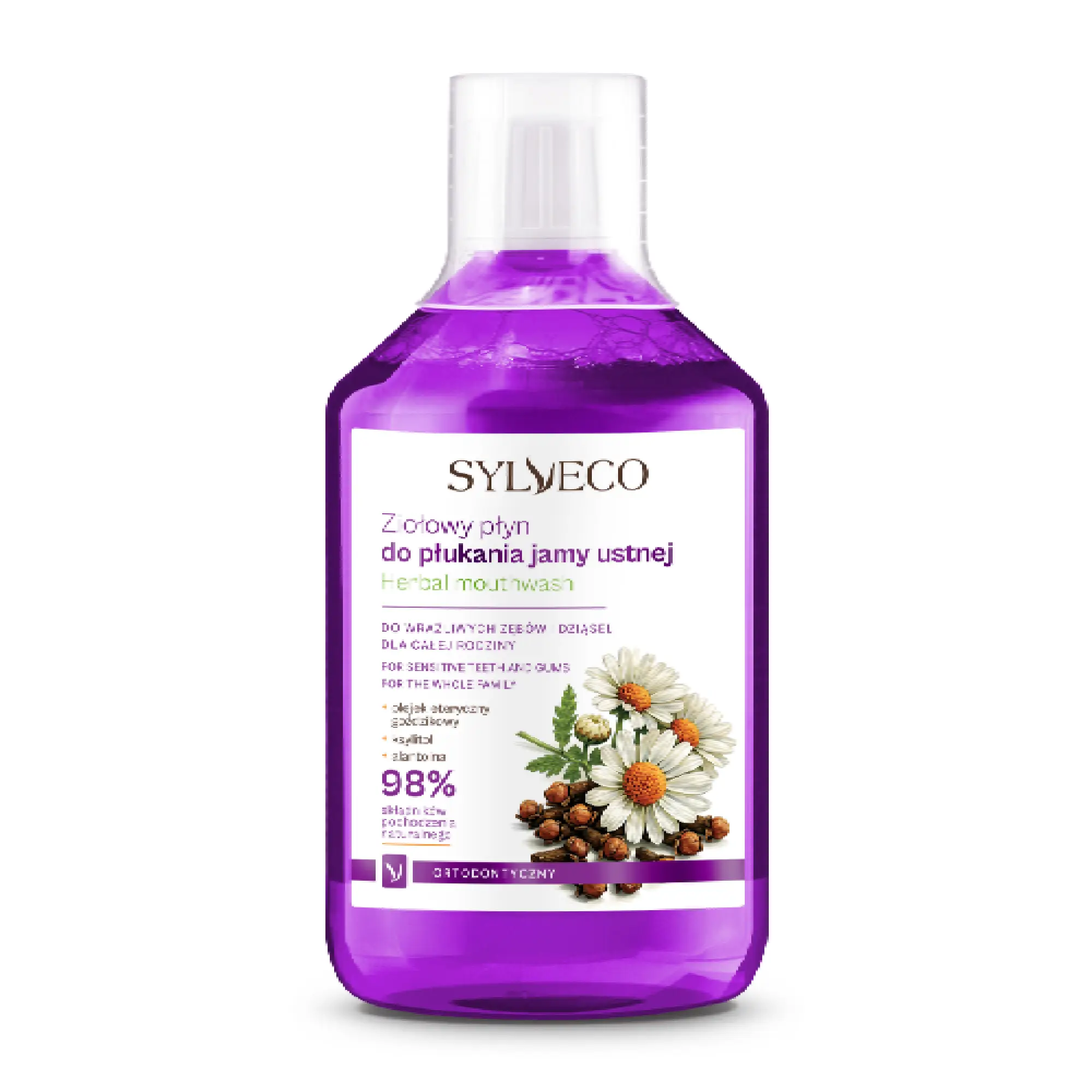 Sylveco, Ziołowy płyn do płukania jamy ustnej ortodontyczny, 500 ml