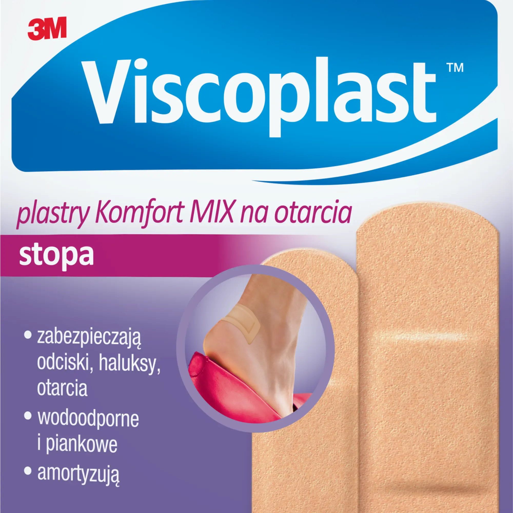 Viscoplast plastry komfort Mix na otarcia 6 sztuk