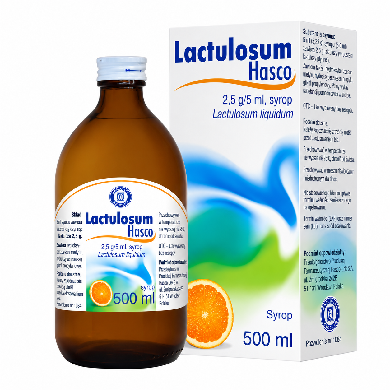 Hasco Lactulosum, 2,5g/5ml Lactulosum liquidum, syrop 500 ml zdjęcie