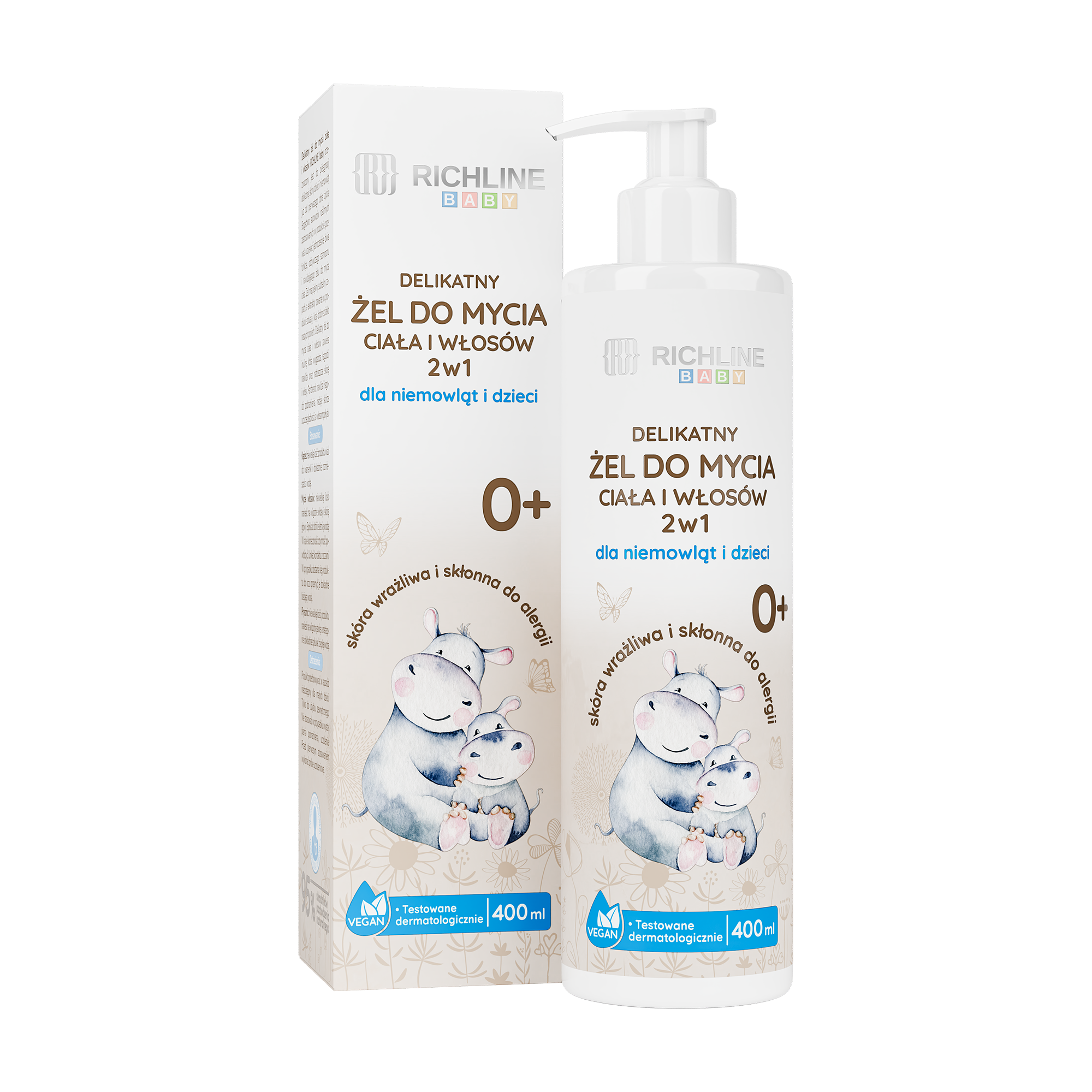 Richline Baby Delikatny żel do mycia ciała i włosów 2w1, 400 ml
