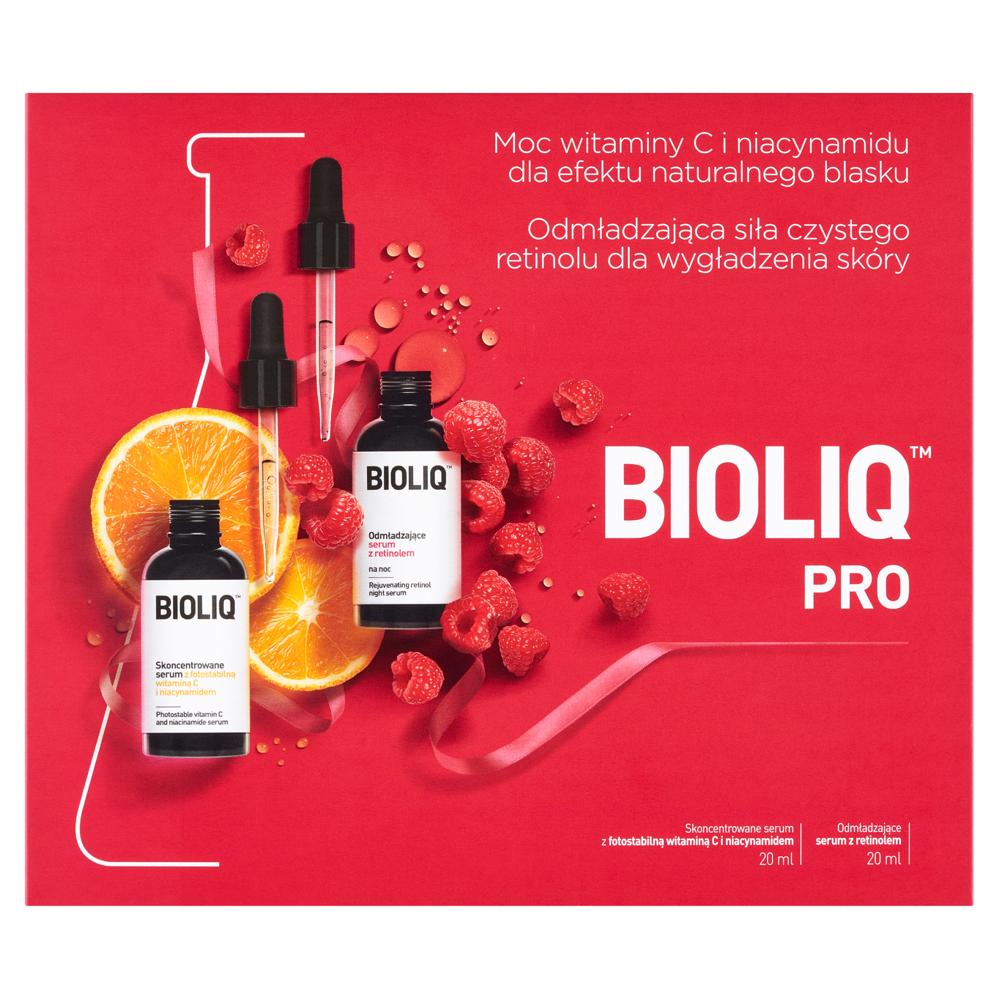BIOLIQ Pro Skoncetrowane serum 20 ml, odmładzajace serum z retinolem 20 ml [ZESTAW] zdjęcie