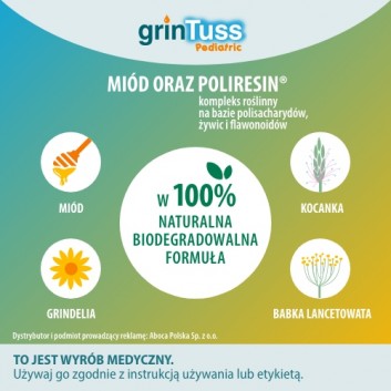 GrinTuss Pediatric, syrop na kaszel suchy i mokry, 128 g