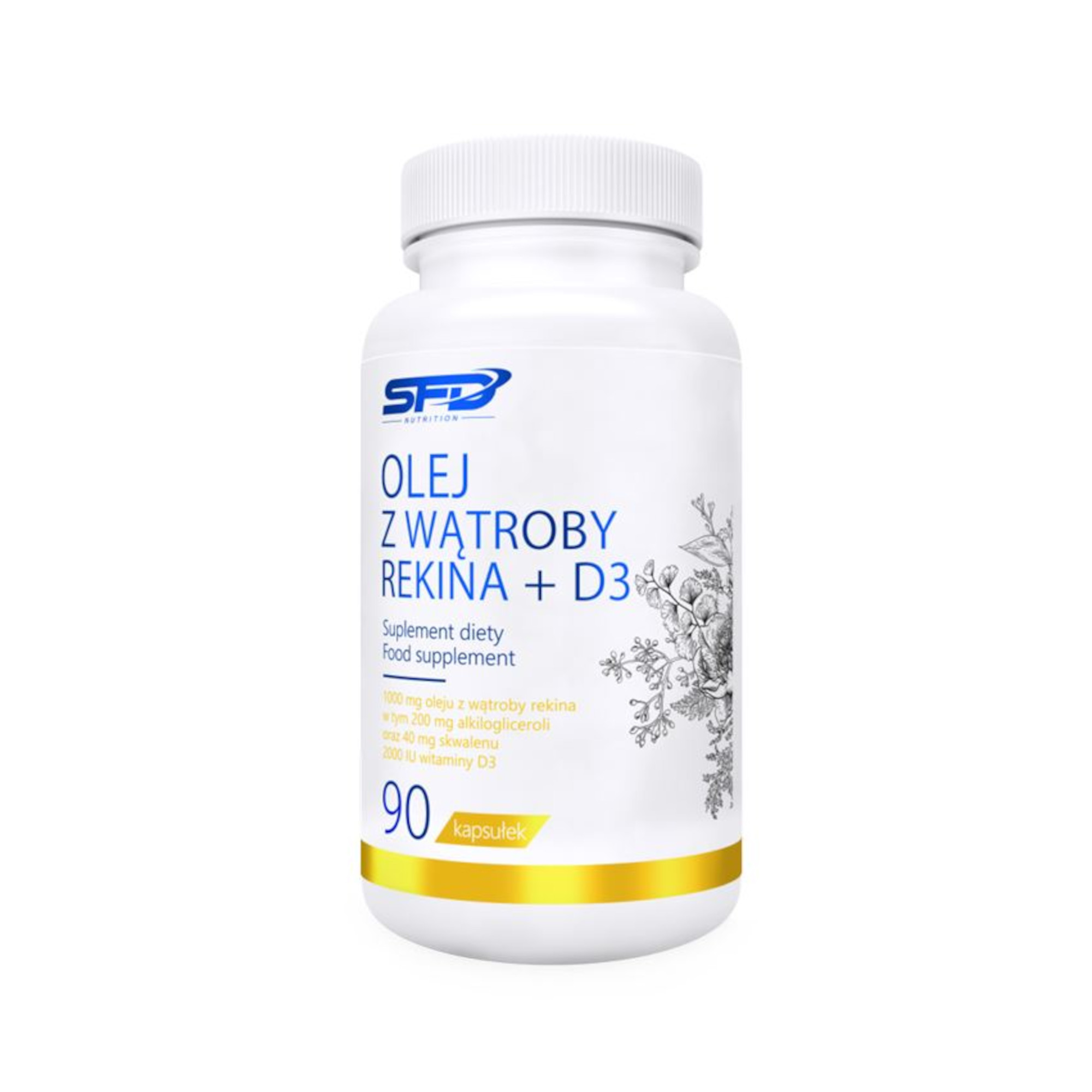SFD Olej z wątroby rekina + D3 + czosnek, kapsułki, 90 sztuk zdjęcie