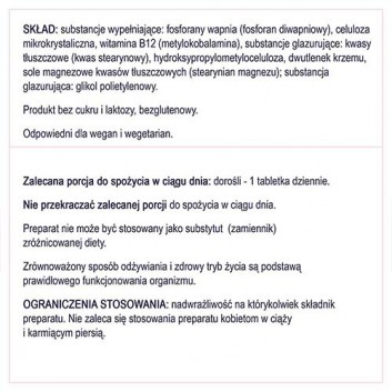 Naturell Metylo-B12 500 witamina B12 0,5mg 60 tabletek