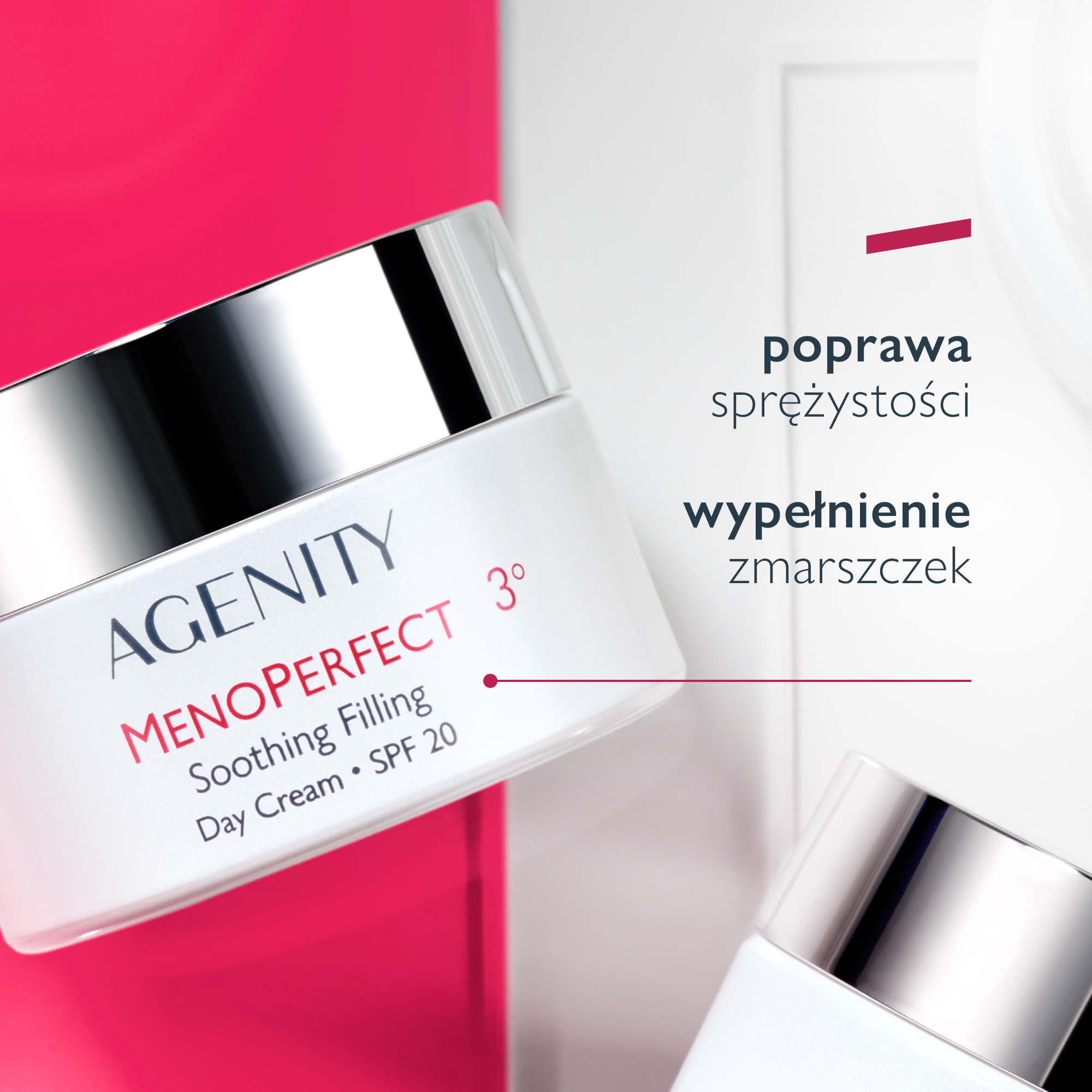 Agenity Menoperfect 3°, Krem wypełniający łagodzący na dzień SPF 20, 50 ml