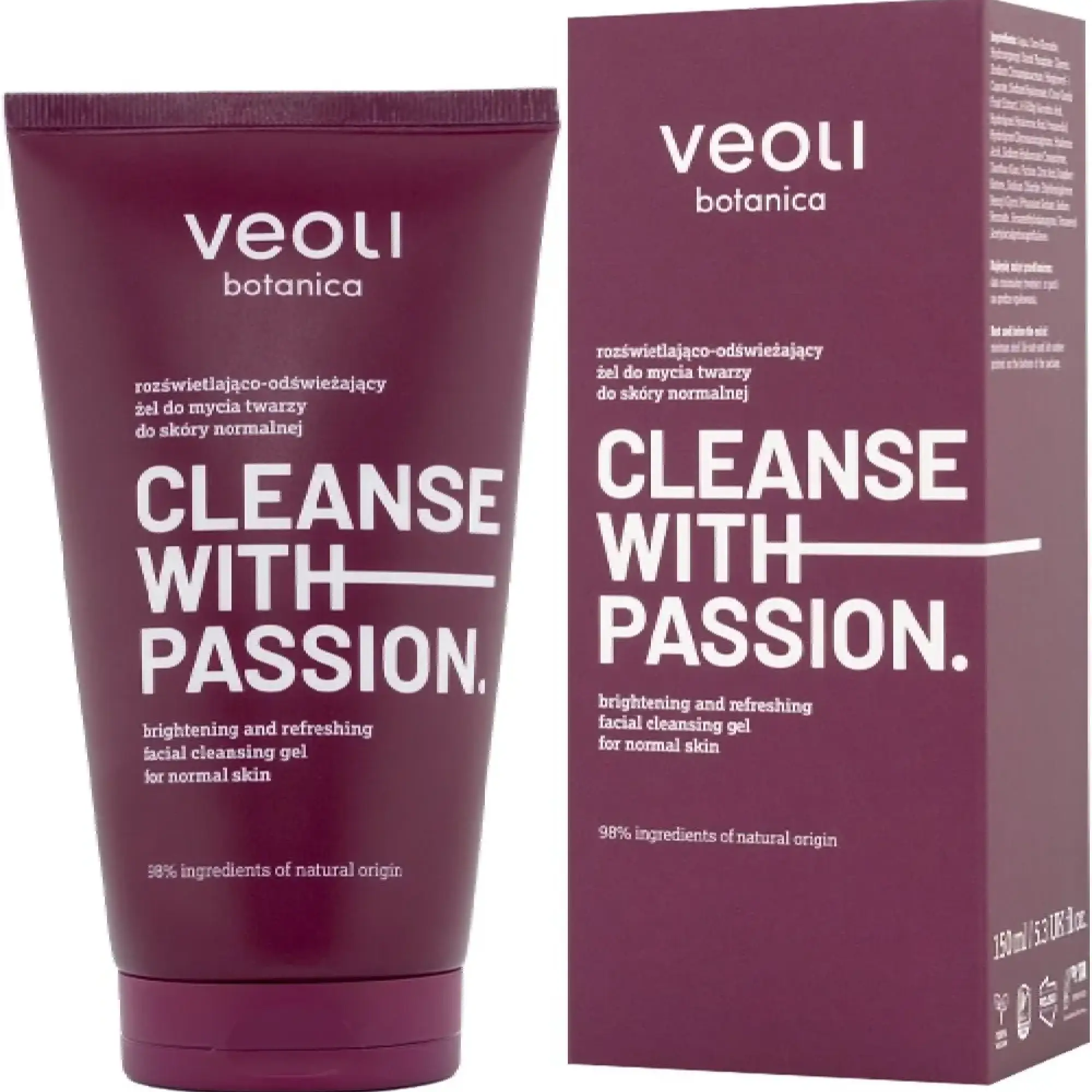 Veoli Botanica Cleanse with Passion, rozśw.-odżyw. żel do mycia twarzy, 150 ml zdjęcie