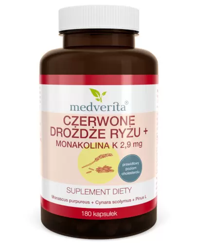 Medverita Czerwone drożdże ryżu 180 kapsułek zdjęcie